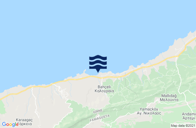 Mappa delle maree di Kalograía, Cyprus
