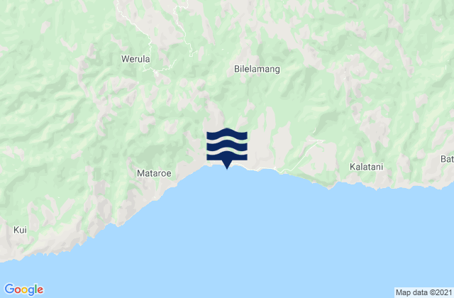 Mappa delle maree di Kalunan, Indonesia