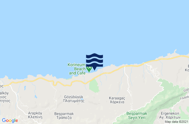 Mappa delle maree di Kalyvákia, Cyprus