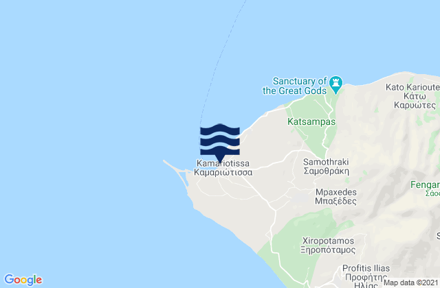 Mappa delle maree di Kamariótissa, Greece