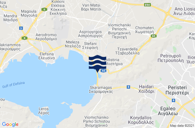 Mappa delle maree di Kamaterón, Greece