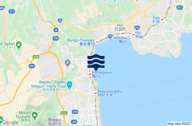 Mappa delle maree di Kamegawa, Japan