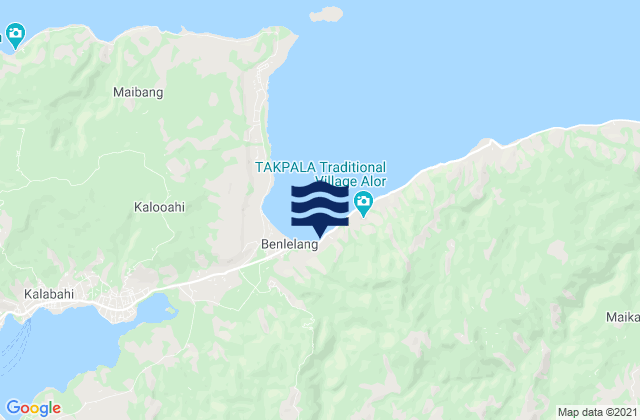 Mappa delle maree di Kamentaha, Indonesia