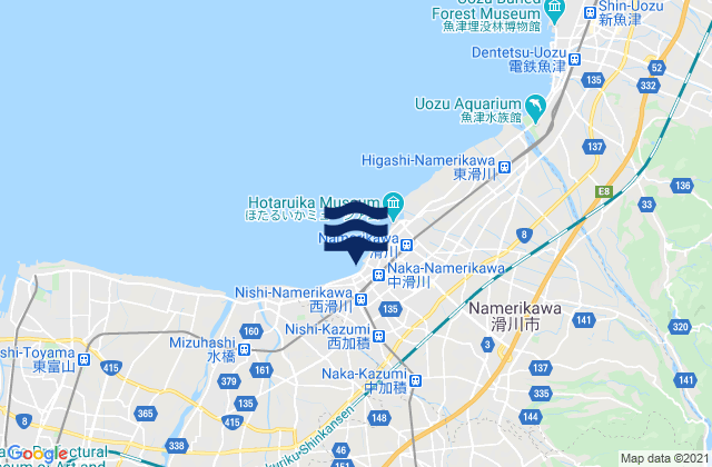 Mappa delle maree di Kamiichi, Japan