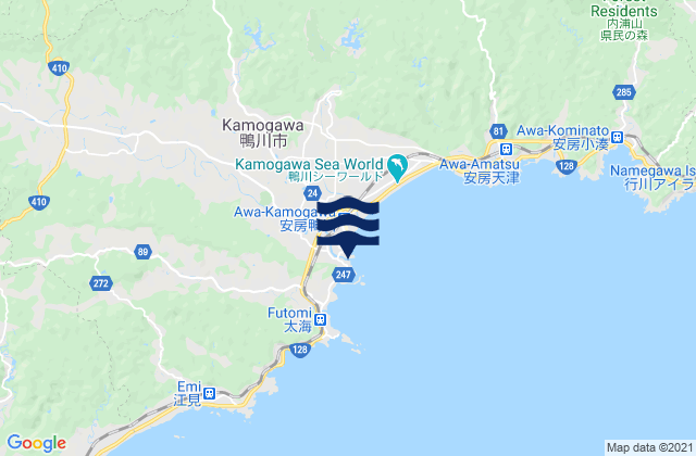 Mappa delle maree di Kamogawa, Japan