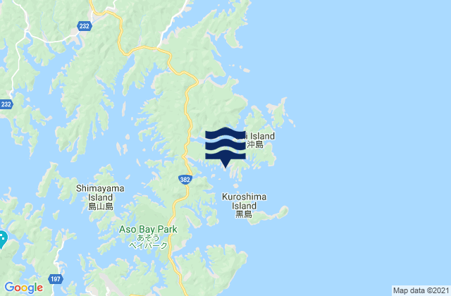Mappa delle maree di Kamoise, Japan
