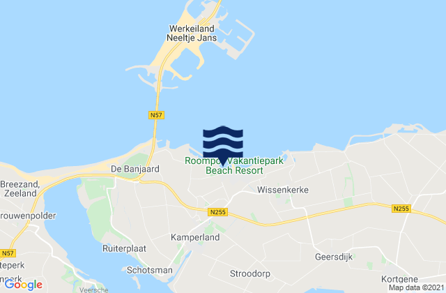Mappa delle maree di Kamperland, Netherlands