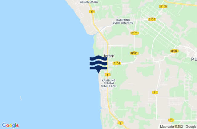 Mappa delle maree di Kampong Dungun, Malaysia