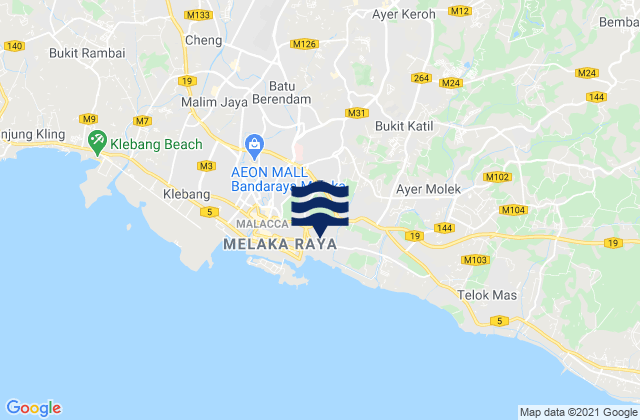 Mappa delle maree di Kampung Bukit Baharu, Malaysia
