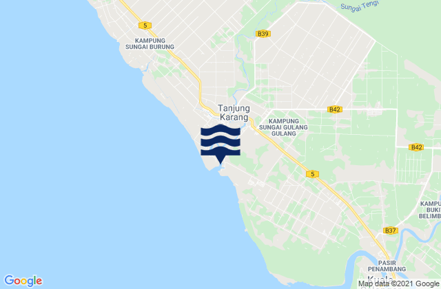 Mappa delle maree di Kampung Tanjung Karang, Malaysia