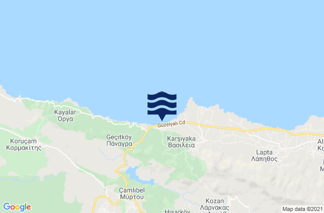 Mappa delle maree di Kampylí, Cyprus