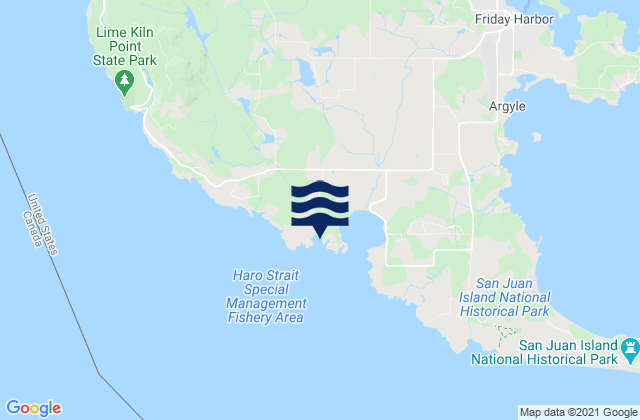 Mappa delle maree di Kanaka Bay (San Juan Island), United States
