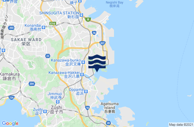 Mappa delle maree di Kanazawa-ku, Japan