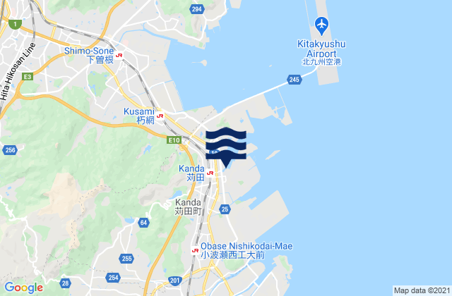 Mappa delle maree di Kanda, Japan