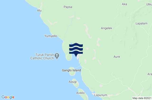 Mappa delle maree di Kandrian, Papua New Guinea