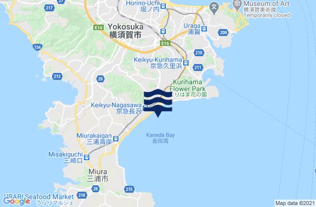 Mappa delle maree di Kaneda Wan, Japan