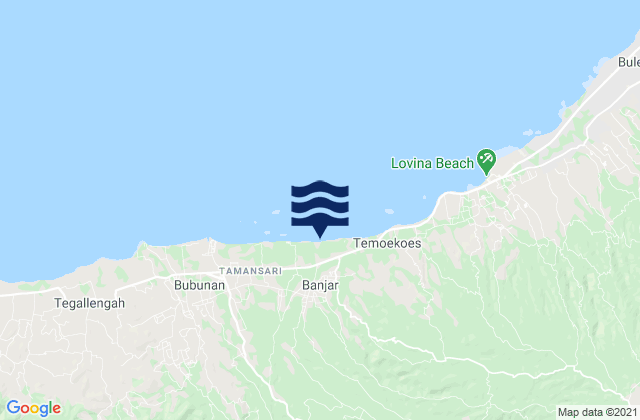 Mappa delle maree di Kanginan, Indonesia