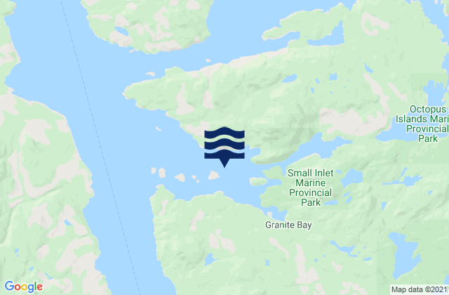 Mappa delle maree di Kanish Bay, Canada
