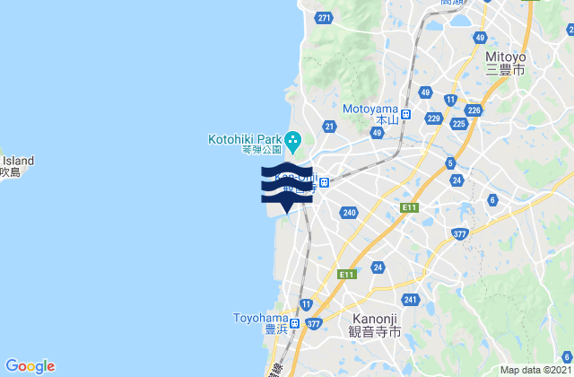 Mappa delle maree di Kanonji, Japan
