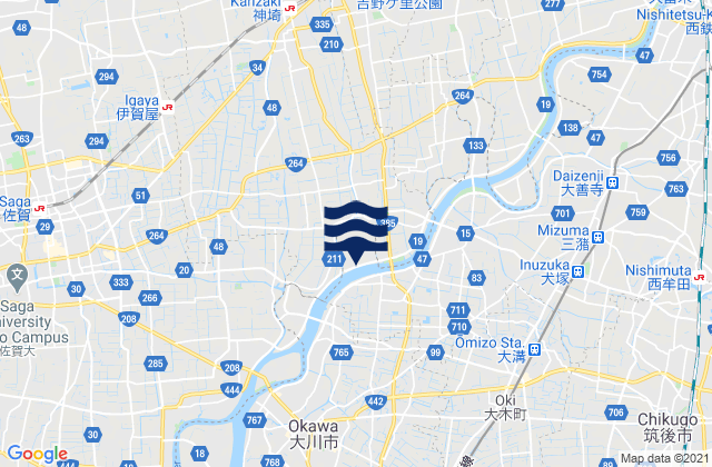 Mappa delle maree di Kanzakimachi-kanzaki, Japan
