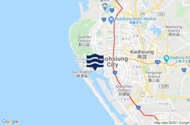 Mappa delle maree di Kaohsiung, Taiwan