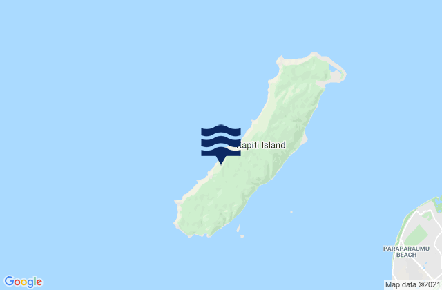 Mappa delle maree di Kapiti Island, New Zealand