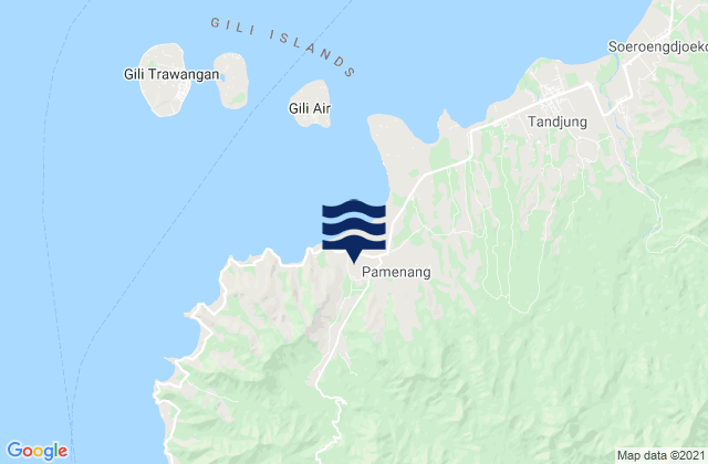 Mappa delle maree di Karangsubagan, Indonesia