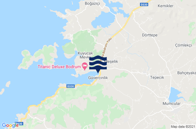Mappa delle maree di Karaova, Turkey