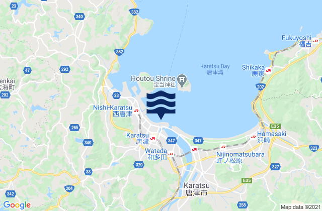 Mappa delle maree di Karatsu, Japan