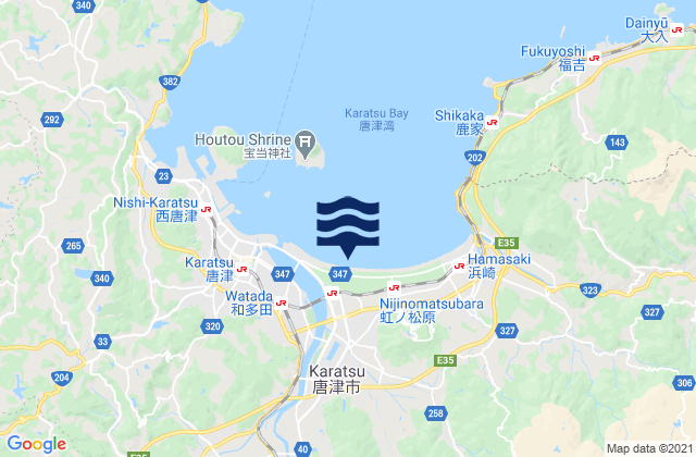 Mappa delle maree di Karatsu Shi, Japan