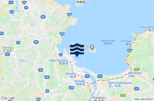 Mappa delle maree di Karatu, Japan