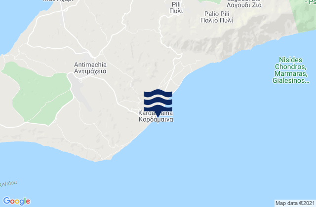 Mappa delle maree di Kardámaina, Greece