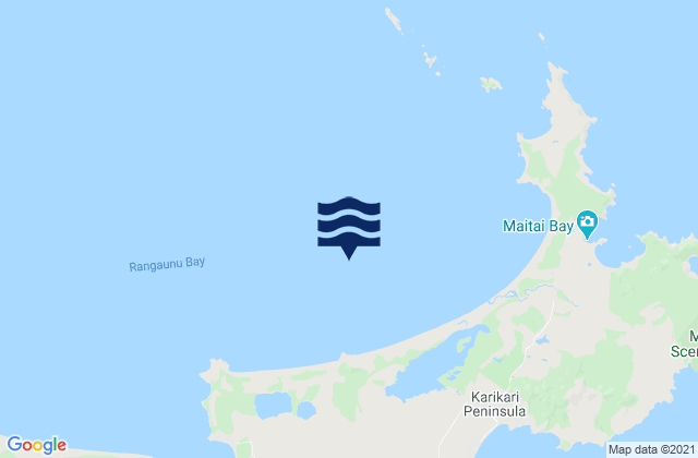 Mappa delle maree di Karikari Bay, New Zealand