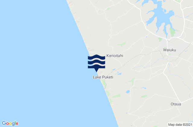 Mappa delle maree di Karioitahi Beach, New Zealand
