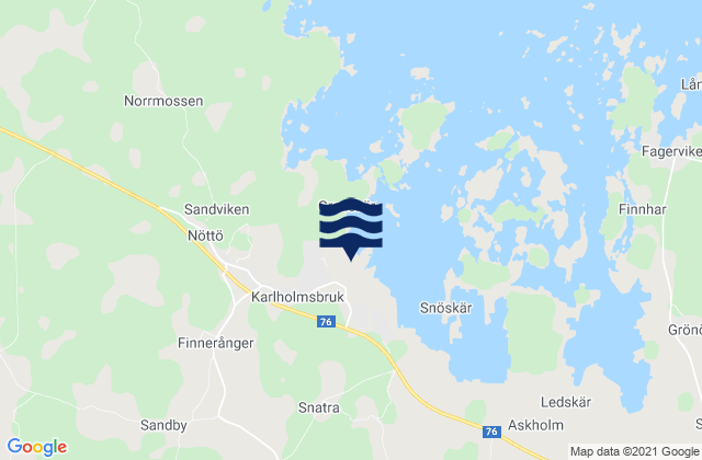 Mappa delle maree di Karlholmsbruk, Sweden