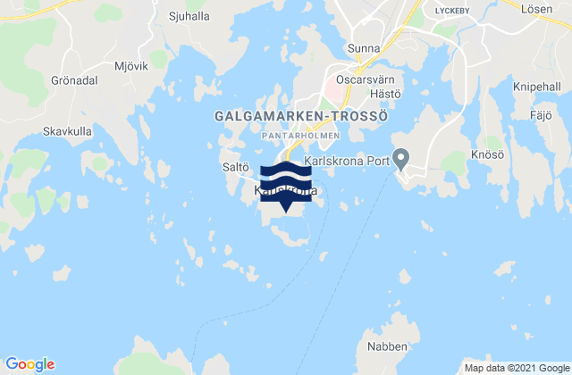 Mappa delle maree di Karlskrona, Sweden