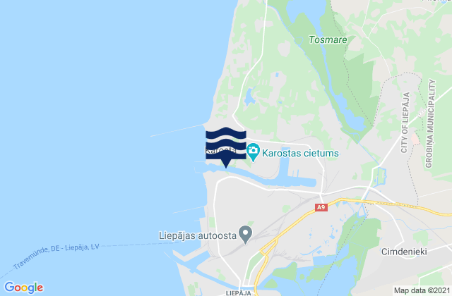 Mappa delle maree di Karosta, Latvia