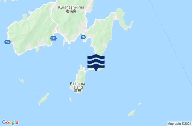 Mappa delle maree di Karoto Koseto, Japan