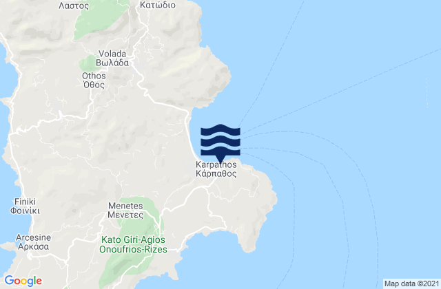 Mappa delle maree di Karpathos, Greece