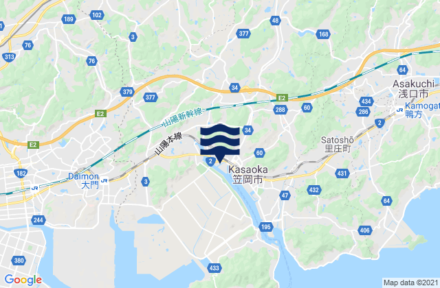 Mappa delle maree di Kasaoka Shi, Japan