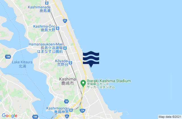 Mappa delle maree di Kashima-shi, Japan