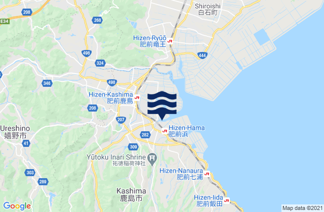 Mappa delle maree di Kashima, Japan