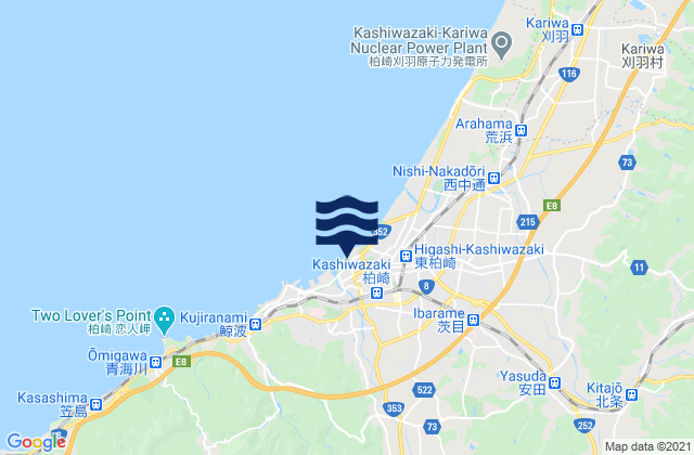 Mappa delle maree di Kashiwazaki, Japan