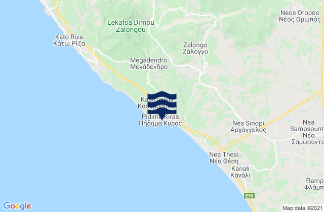 Mappa delle maree di Kastrosikia, Greece