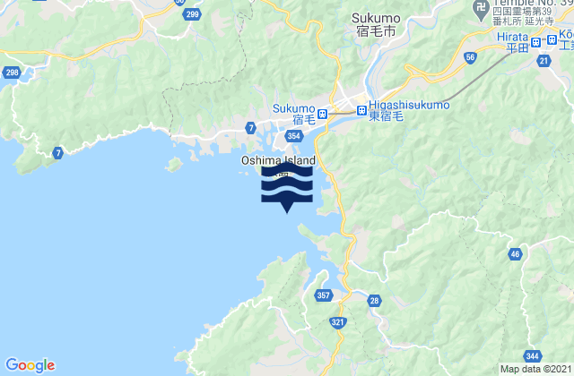 Mappa delle maree di Katasima (Sukumo Wan), Japan