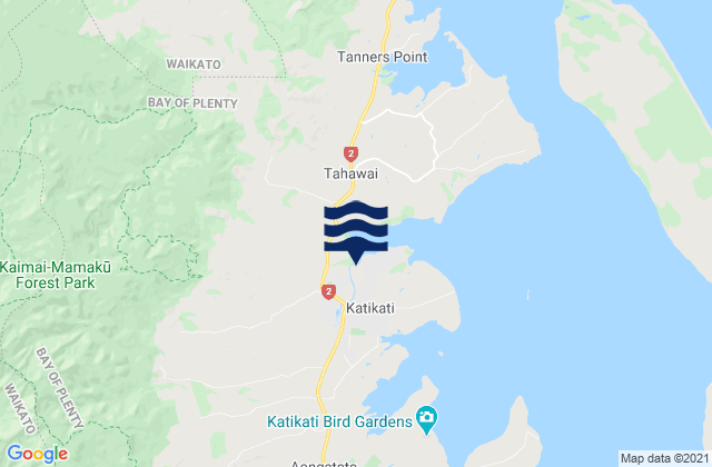 Mappa delle maree di Katikati, New Zealand