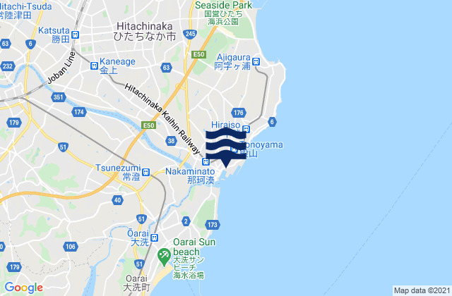 Mappa delle maree di Katsuta, Japan