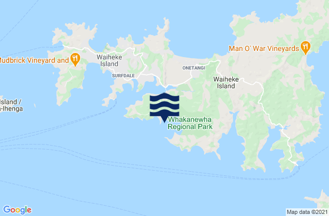 Mappa delle maree di Kauaroa Bay, New Zealand