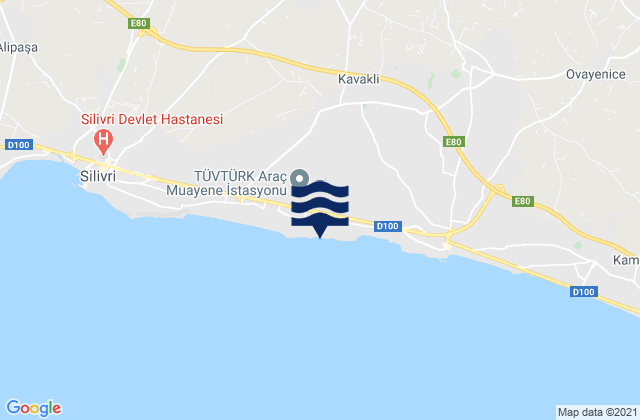 Mappa delle maree di Kavaklı, Turkey
