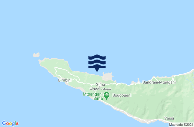 Mappa delle maree di Kavani, Comoros